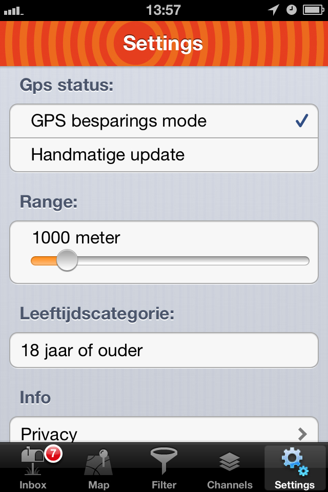 Settings iphone-app